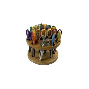 Pre-Owned - Kraft Edgers Kaddy Set of 19 Scissors - Solid Wood Stand